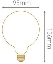 Globe G95 Filament LED 7W E27 2700K 806Lm Opaline (719004)