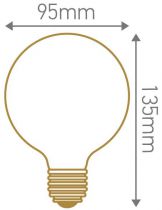 Globe G95 Filament LED TWISTED 5W E27 2200K 300Lm Claire (716619)