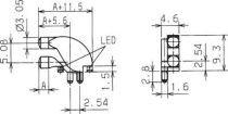 Guide lumiere coude 90° 2x1 diametre 3mm longueur 2,5mm