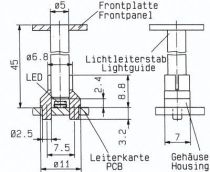 Guide lumiere vertical diametre 5 longueur 45 mm