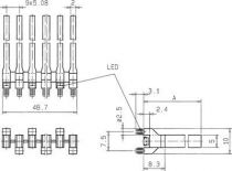 Guide lumiere verticale 2x10 elements diametre 30mm hauteur 30mm