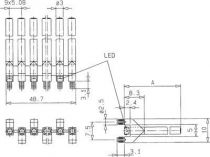 Guide lumiere verticale 2x10 elements diametre 3mm longueur 15mm