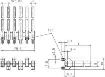 Guide lumiere verticale 2x10 elements diametre 3mm longueur 45mm