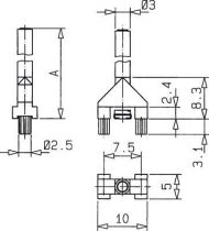 Guide lumiere verticale diametre 3mm longueur 30