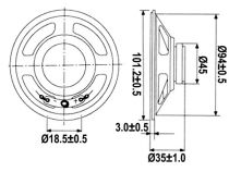 Haut-parleur miniature - 2w / 8 ohm - ø 101mm (MLS5)