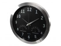 Horloge Murale  En Aluminium Avec Thermomètre & Hygromètre - Ø 35.5 Cm (WC118)