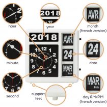 Horloge Murale À Chiffres Sautants Avec Calendrier - 31 X 31 Cm - Français (WC107)