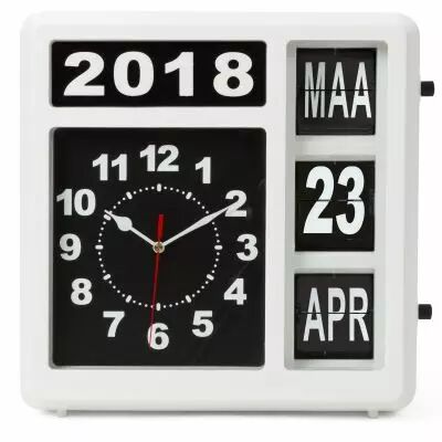 Horloge Murale � Chiffres Sautants Avec Calendrier - 31 X 31 Cm - N�erlandais (WC106)