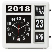 Horloge Murale À Chiffres Sautants Avec Calendrier - 31 X 31 Cm - Néerlandais (WC106)
