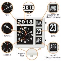 Horloge Murale À Chiffres Sautants Avec Calendrier - 31 X 31 Cm - Néerlandais (WC106)