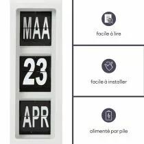 Horloge Murale &Agrave; Chiffres Sautants Avec Calendrier - 31 X 31 Cm - N&eacute;erlandais (WC106)