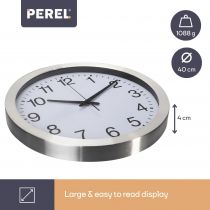Horloge Murale En Aluminium - ?40 Cm (WC103)