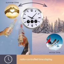 Horloge Murale En Aluminium Avec 3 Fuseaux Horaires - Ø 45.5 Cm (WC109)