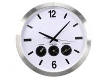Horloge Murale En Aluminium Avec 3 Fuseaux Horaires - Ø 45.5 Cm (WC109)