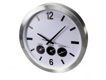 Horloge Murale En Aluminium Avec 3 Fuseaux Horaires - Ø 45.5 Cm (WC109)