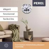 Horloge Murale En Aluminium Avec 3 Fuseaux Horaires - &Oslash; 45.5 Cm (WC109)