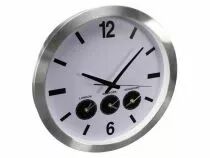 Horloge Murale En Aluminium Avec 3 Fuseaux Horaires - &Oslash; 45.5 Cm (WC109)
