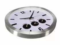 Horloge Murale En Aluminium Avec 3 Fuseaux Horaires - &Oslash; 45.5 Cm (WC109)