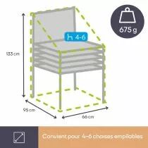 HOUSSE D\'EXT&Eacute;RIEUR POUR CHAISES EMPILABLES - 95 cm (OCSC95)