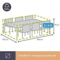 HOUSSE D\'EXTÉRIEUR POUR ENSEMBLE DE JARDIN RECTANGULAIRE - L (OCGS-L)