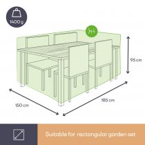 HOUSSE D\'EXTÉRIEUR POUR ENSEMBLE DE JARDIN RECTANGULAIRE - M (OCGS-M)