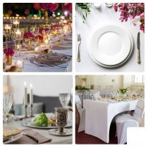 HOUSSE EXTENSIBLE POUR TABLE RECTANGULAIRE - ARQUÉ -  BLANC