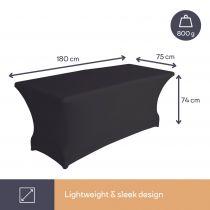 HOUSSE EXTENSIBLE POUR TABLE RECTANGULAIRE - NOIR (FP411)