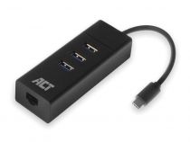 Hub 3 ports USB-C 3.2 Gen1 avec port réseau Gigabit. (ACTAC6400)