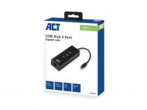 Hub 3 ports USB-C 3.2 Gen1 avec port réseau Gigabit. (ACTAC6400)