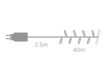 Immensity Light LED - Steady - 40 m - 600 lampes blanches arizona - fil vert - 31 V (IM-LED-S-40-31V-AW)