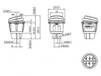 Interrupteur à bascule illuminé - rouge - 2p/on-off (R13244BR/LED)