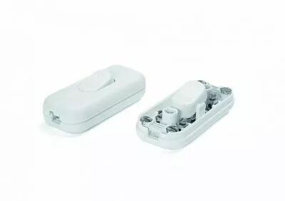 Interrupteur � main bipolaire blanc, 250 V, serre-c�bles � m�choires (142303)