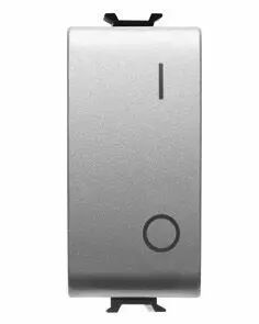 Interrupteur bipolaire 250v ac - 16ax avec cl� - symbole 0/i - 1 module - titane - chorus