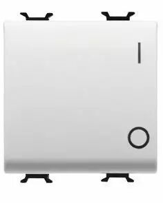 Interrupteur bipolaire 250v ac - connexion automatique - 16ax � voyant - signalisation - 2 modules - blanc - chorus