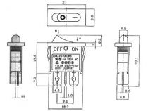 Interrupteur de puissance a bascule 6a-250v spst on-off (R1940B)