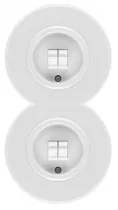 Interrupteur double simple allumage en bakelite/duroplaste blanc (100572)
