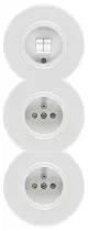 Interrupteur double simple allumage en bakelite/duroplaste blanc (100572)