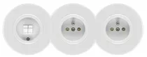 Interrupteur double simple allumage en bakelite/duroplaste blanc (100572)