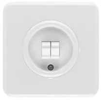 Interrupteur double simple allumage en bakelite/duroplaste blanc (100572)