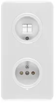 Interrupteur double simple allumage en bakelite/duroplaste blanc (100572)
