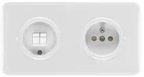 Interrupteur double simple allumage en bakelite/duroplaste blanc (100572)