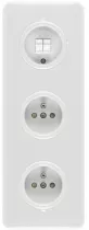 Interrupteur double simple allumage en bakelite/duroplaste blanc (100572)