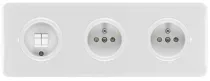 Interrupteur double simple allumage en bakelite/duroplaste blanc (100572)
