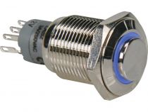 Interrupteur métallique rond haut spdt 1no 1nc - anneau bleu (R1710B)