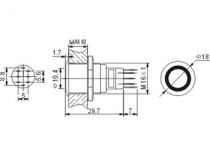 Interrupteur métallique rond spdt 1no 1nc - anneau blanc (R1610W)
