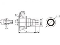 Interrupteur métallique rond spdt 1no 1nc - anneau bleu (R1610B)