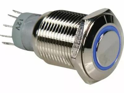 Interrupteur m�tallique rond spdt 1no 1nc - anneau bleu (R1610B)