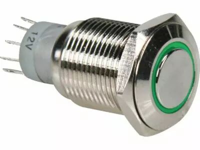 Interrupteur m�tallique rond spdt 1no 1nc - anneau vert (R1610G)