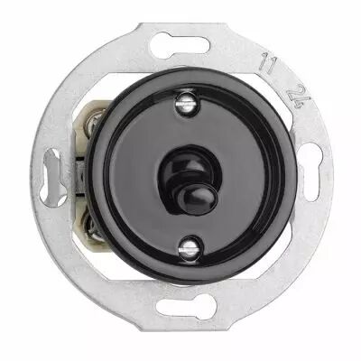 Interrupteur permutateur THPG porcelaine noire (174012)