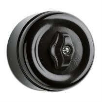 Interrupteur rotatif commutateur en croix en saille, bakelite noire (186893)
